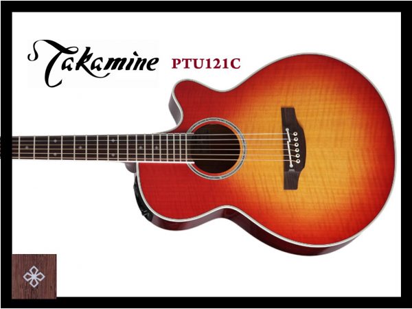 Takamine PTU121C DBS Acoustic Electric Guitar With Gig Bag From JAPAN